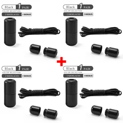 Elastic No - Tie Shoelaces with Quick Lock - 100cm (4 Pairs Black)