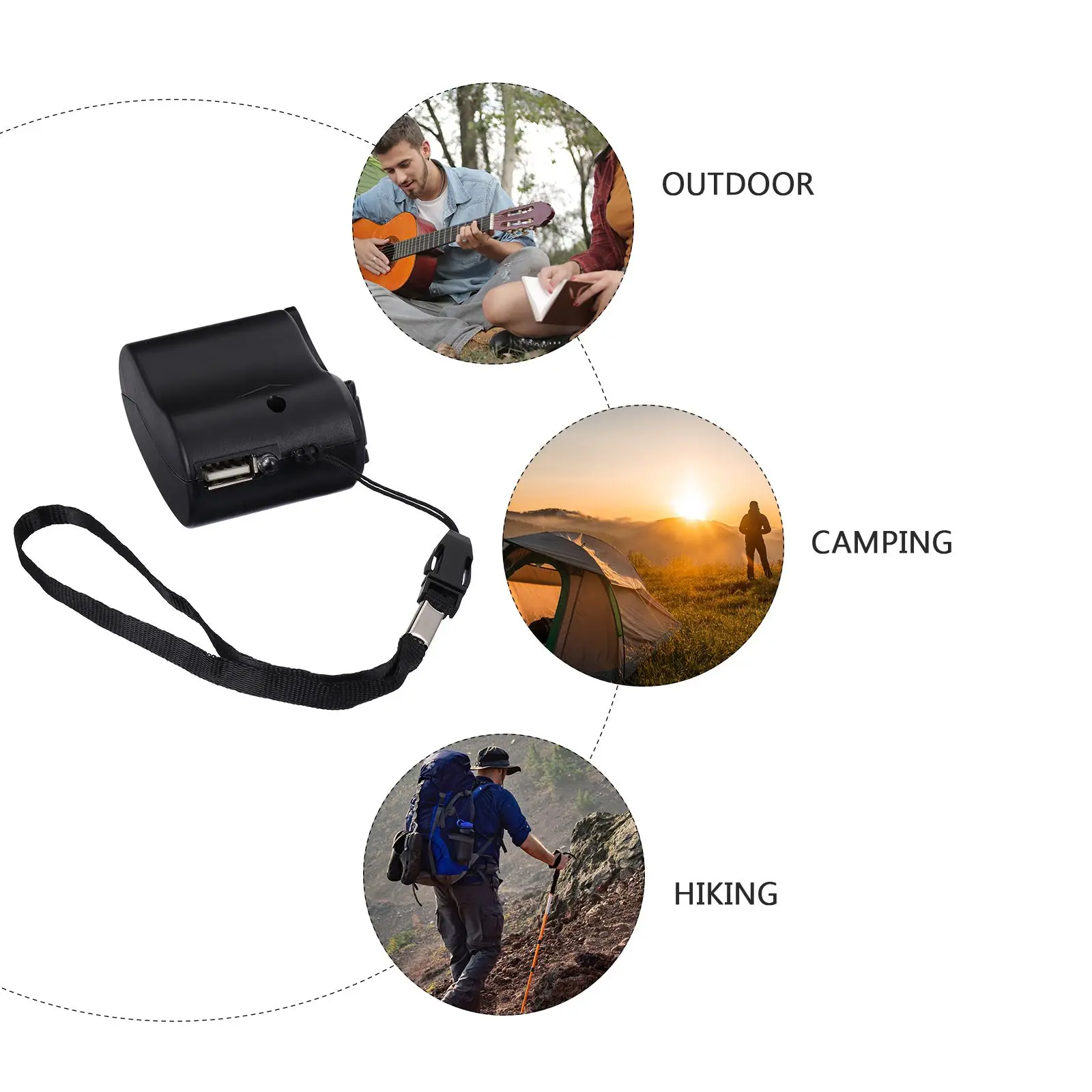 Hand Generator USB Dynamo Camping Power Source Outdoor Crank Plastic Shell Emergency Bank hand cranked generator