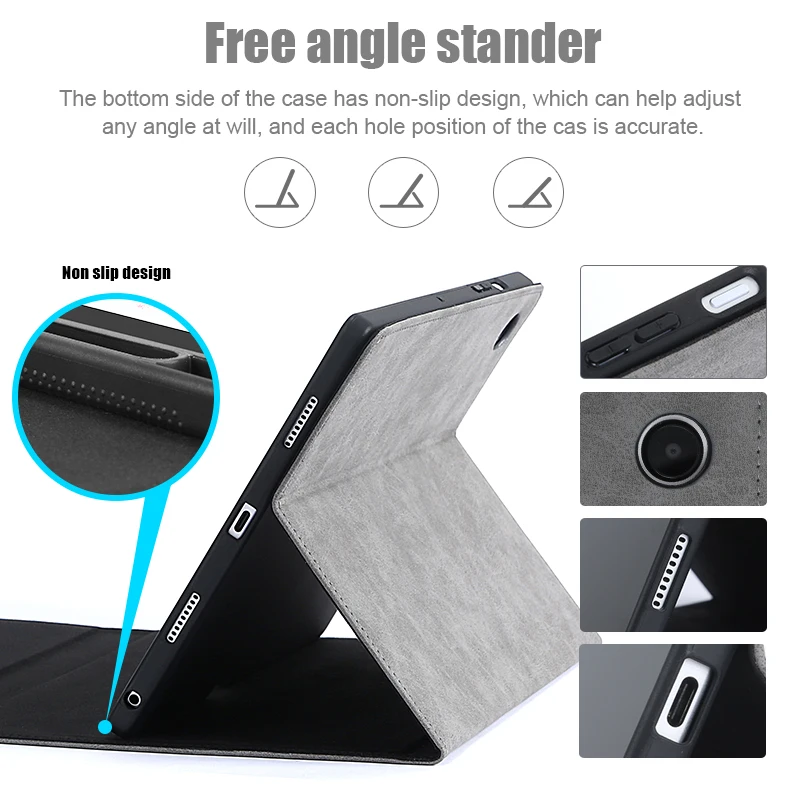 Capa Stand Case para Samsung Galaxy Tab Couro pu Microfibra Bolsa Flip Suporte Manga a8 a 10.5 Lte Sm-x200 Sm-x205 2023 - Imagem 4