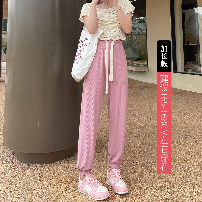 Ins Women's Loose Pants With Pockets Korean Fashion Black Casual Sports Pants High Waist 2022 90s Vintage Drawstring Trousers