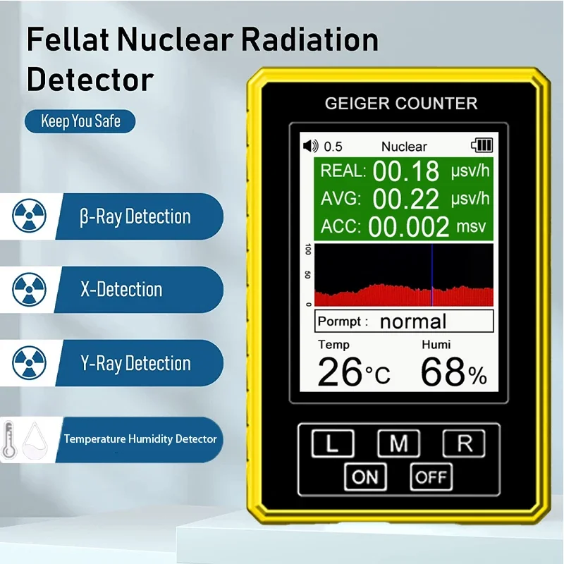 Radiation Detector EMF Meter Tester Geiger Counter BR-9C-XR-3 Pro 2-in-1 Handheld