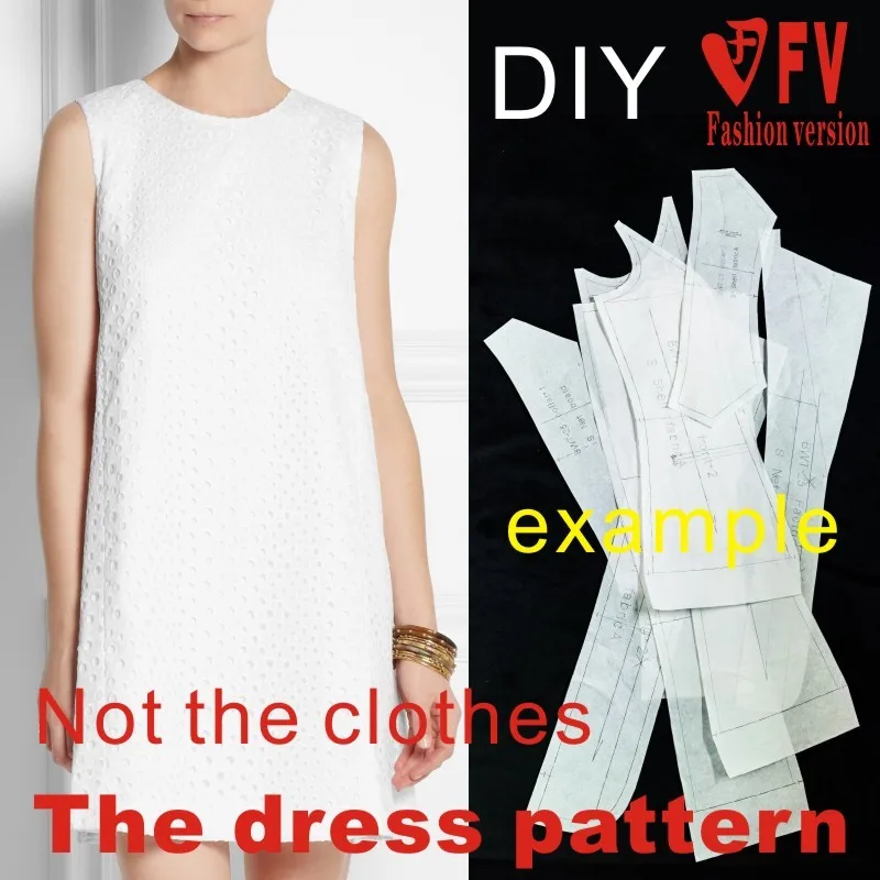 Clothing DIY The dress Dresses Sewing Pattern cutting drawing Women's Dress Sewing Template BLQ-56