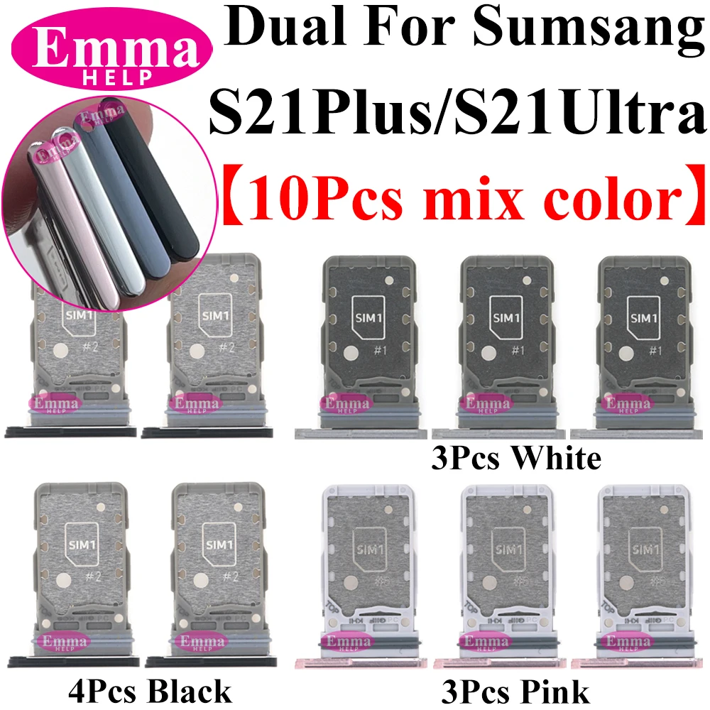 10pcs Dual Sim Tray Holder For Samsung Galaxy S24 S22 S21 Plus S23