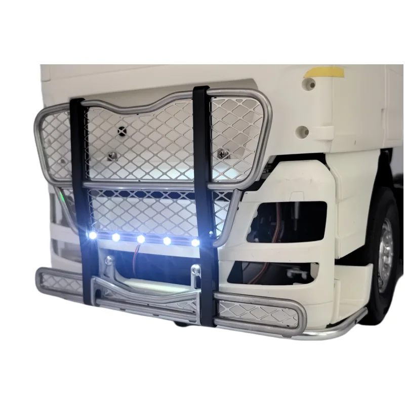 Front Bumper Light Collision Barrier Cattle Fence Lamp for Tamiya 1/14 RC Truck MAN TGX 540 56325 56329 Tractor Trailer Parts 3