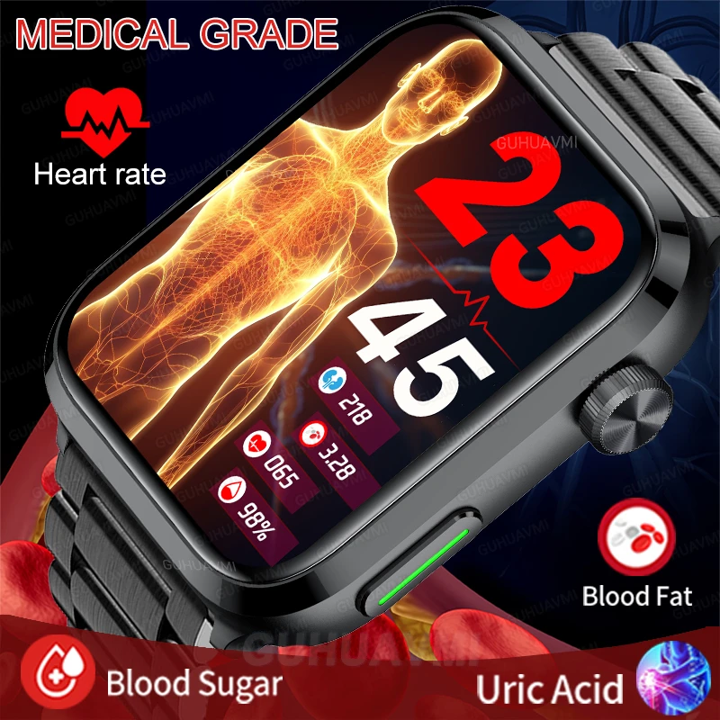 Nuovo Trattamento Laser Bluetooth Call Smartwatch Vetro Zaffiro Full Touch Screen Orologio Sportivo Blood Lipid Blood Glucose Smart Watch