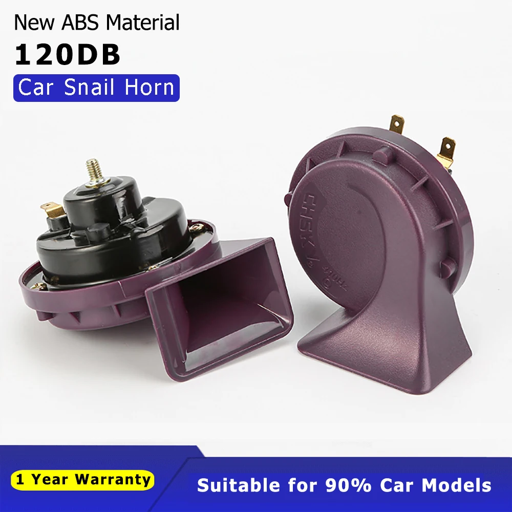 

2Pcs 120DB Universal Snail Horn for Car Motorcycle Truck Train 12V Powerful Super Loud Auto Air Horn Vehicle Waterproof Speakers