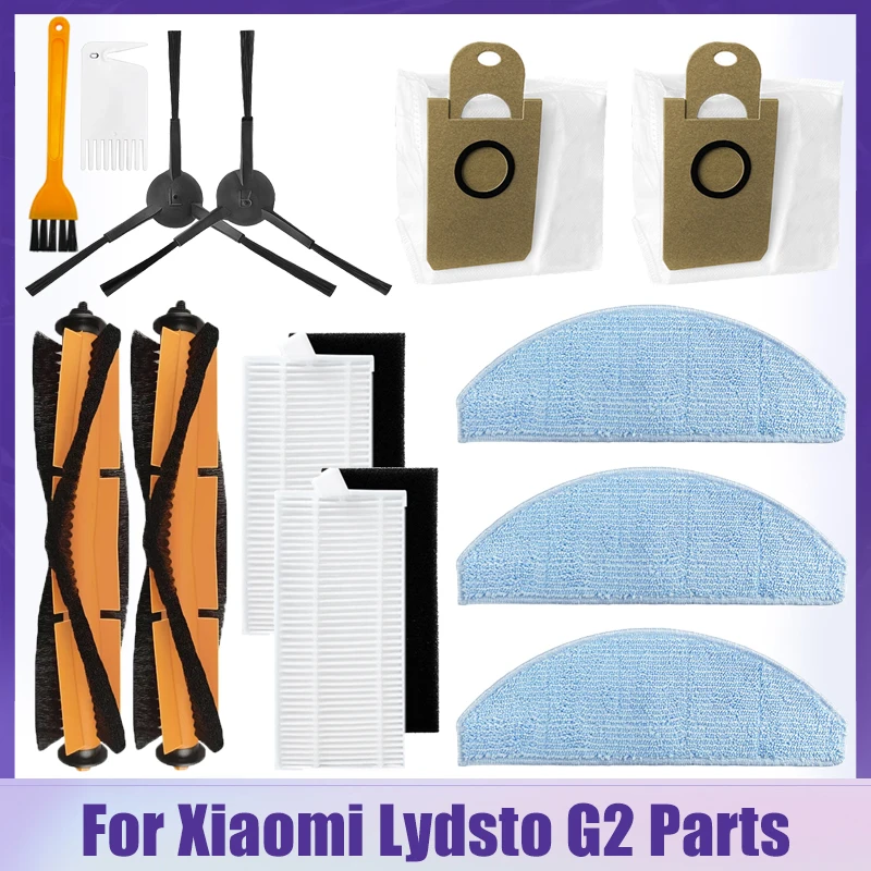 

Accessories For Xiaomi Lydsto G2 Robotic Vacuum Cleaner Main/Side Brush Hepa Filter Dust Bags Mop Cloth Rags Parts Replacement