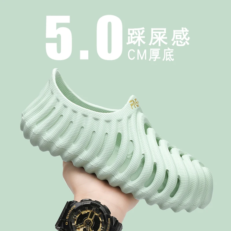 صنادل رجالية عصرية من مادة إي في إيه، أحذية شاطئ مريحة وخفيفة الوزن للرجال، أحذية مائية غير قابلة للانزلاق، أحذية رياضية كاجوال للمشي قابلة للتنفس