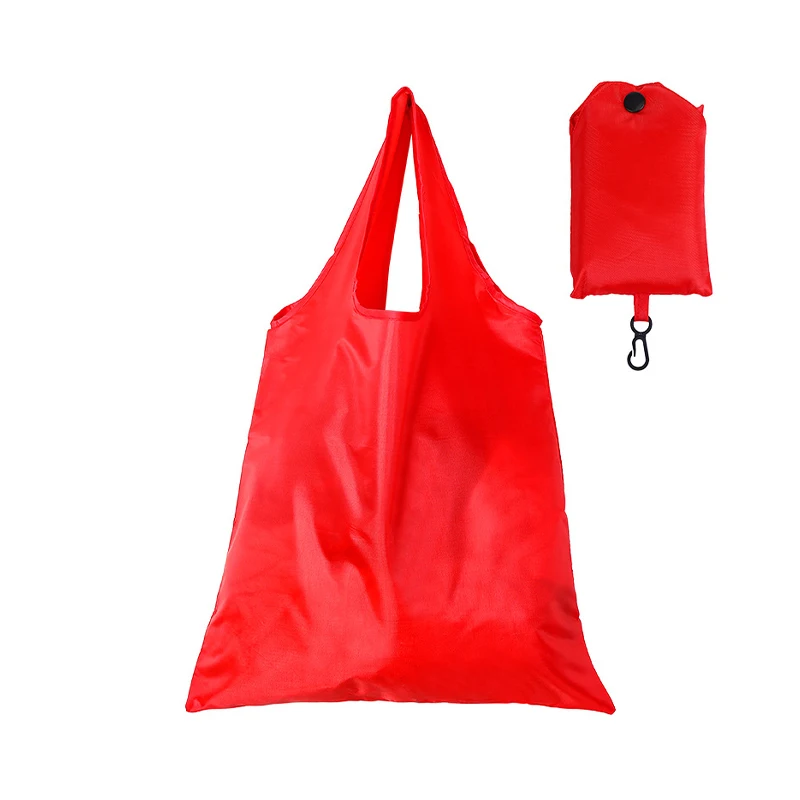 Portable Reusable Shopping Bag Oxford Washed Solid Color Grocery Purse Foldable Waterproof Ripstop Shoulder Handbag