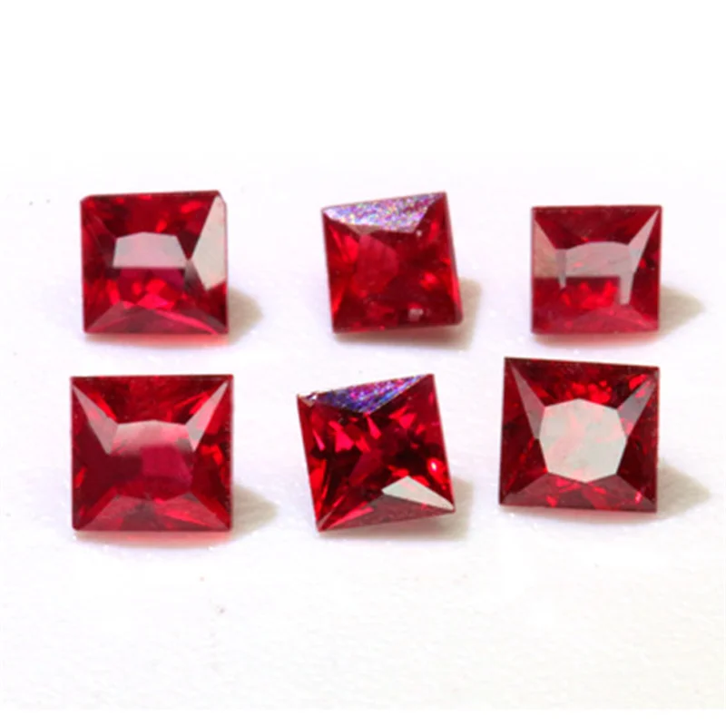 

Natural Ruby Loose Gemstones Square Cut 1.5x1.5-2.5x2.5mm Rubies