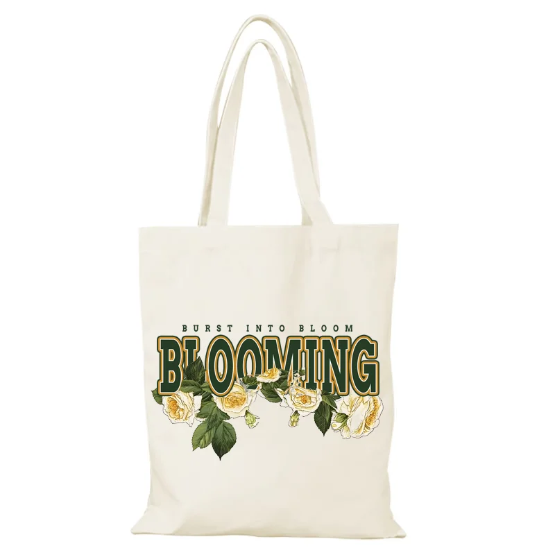 Canvas-Einkaufstasche, Blumen, Freizeit, Mode, Damentaschen, Damen-Umhängetasche, Handtaschen, Öko-Shopper, Einkaufen, Strandtuch, Handtasche, das Neue – Detail 10