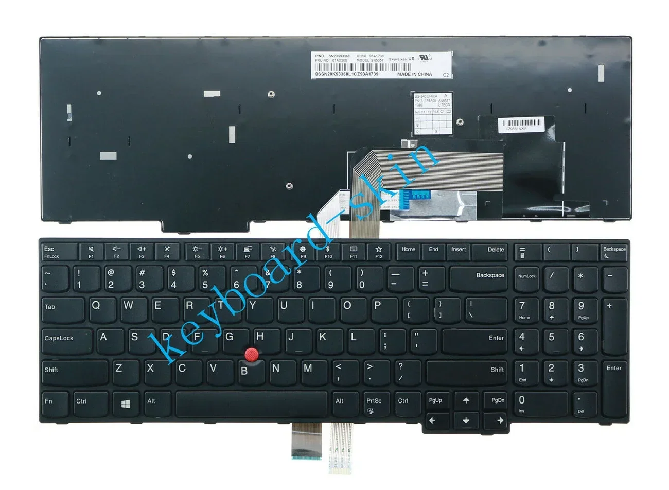 

Новая клавиатура США без подсветки для Lenovo IBM ThinkPad E570 E575,01AX160 SN20K93328 9Z.NBKST.501 PK1311P2A00 01AX200 PK1311P3A00