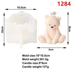 Cute Bear Scented Candle and Resin Soap Silicone Mold (Teddy bear mold 1284)