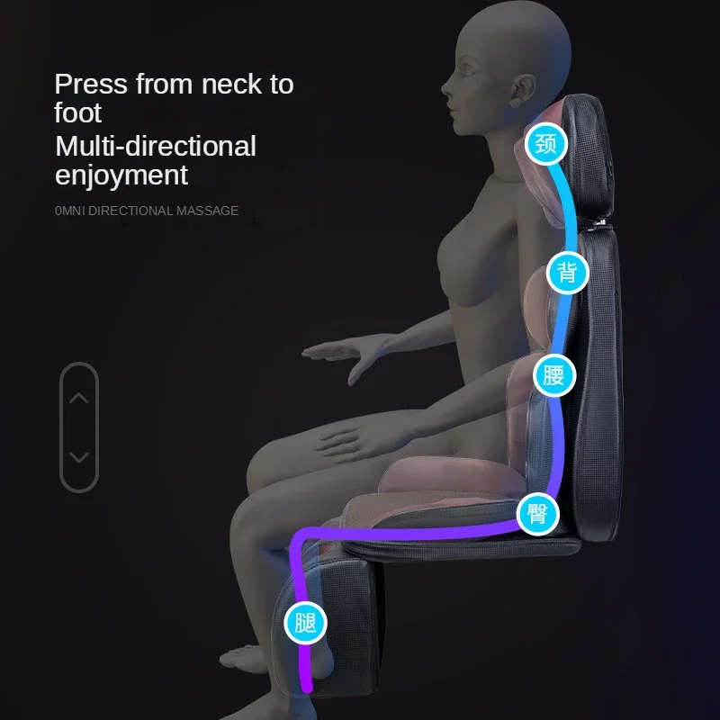 Full Spectrum Massage Cushion-Electric Vibrating Chair for Complete Body Relief Neck to Leg with Heating Function