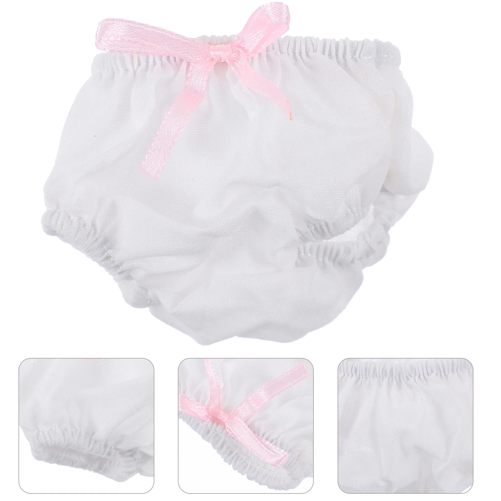 

2pcs White Baby Panties Mini Dressing Game Clothes Accessories