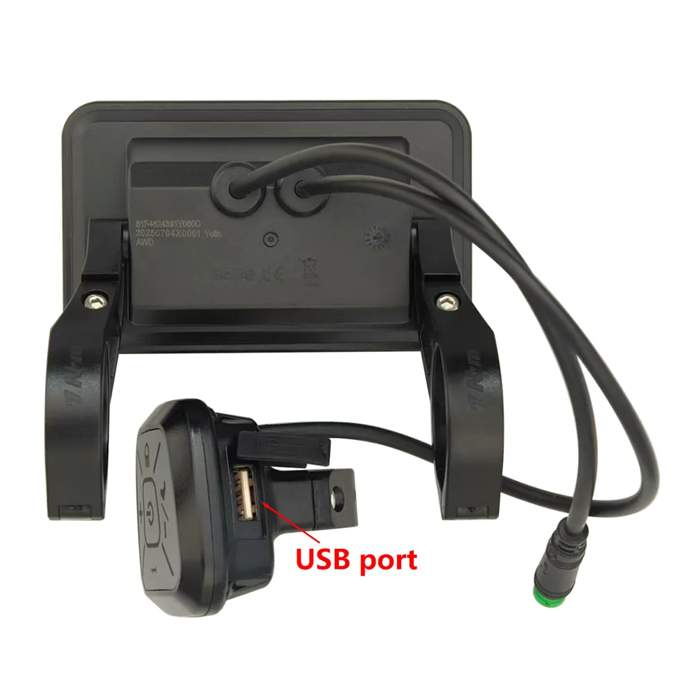 전기 자전거용 YL81F Yolin 48V UART 프로토콜 듀얼 드라이브 5핀 자전거 컴퓨터 주행 거리계 속도계 Ebike 디스플레이 화면 미터