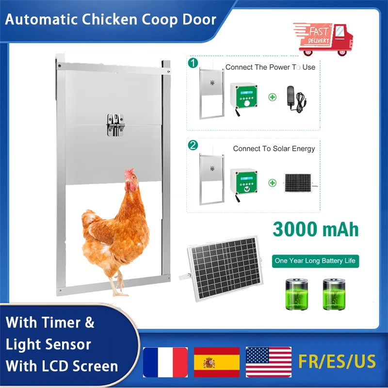 Automatic Chicken Coop Door With Timer Light Sensor With Lcd Screen Automatic chicken coop door with timer light sensor with lcd screen