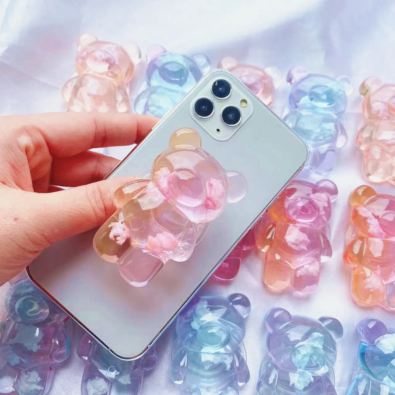 3DCuteBearGripTokFingerPhoneHolderforIPhonePocketSocket