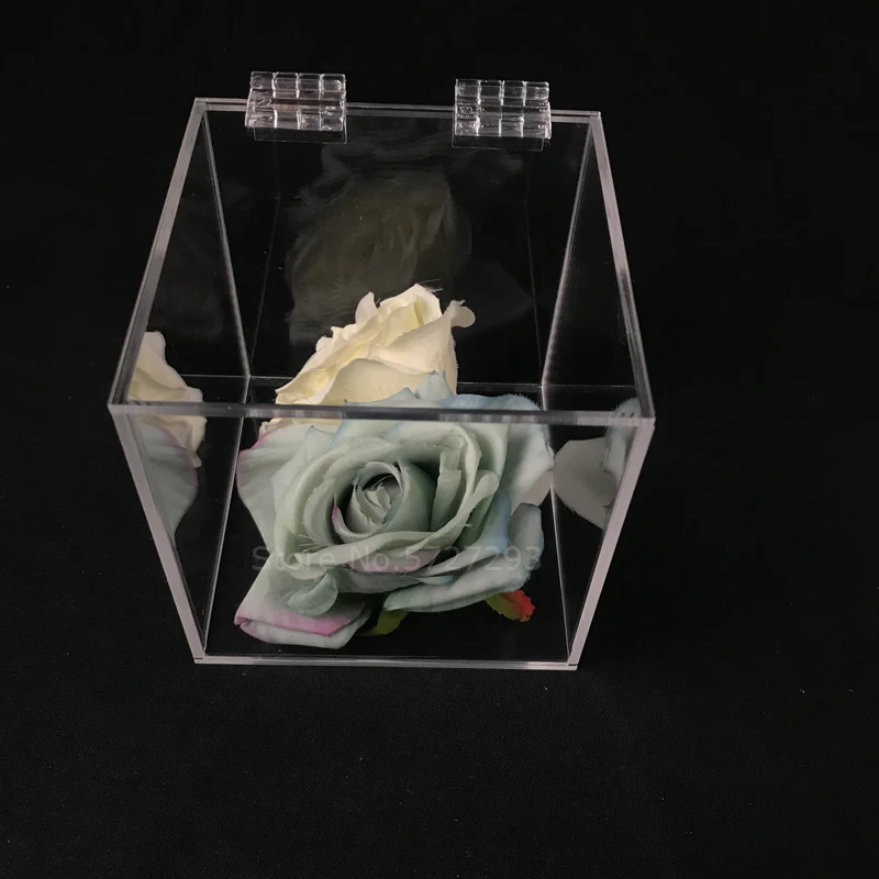 Clear acryl cube favor box of plexi acrylic glass plastic storage wedding party gift package organizer home office usage 3