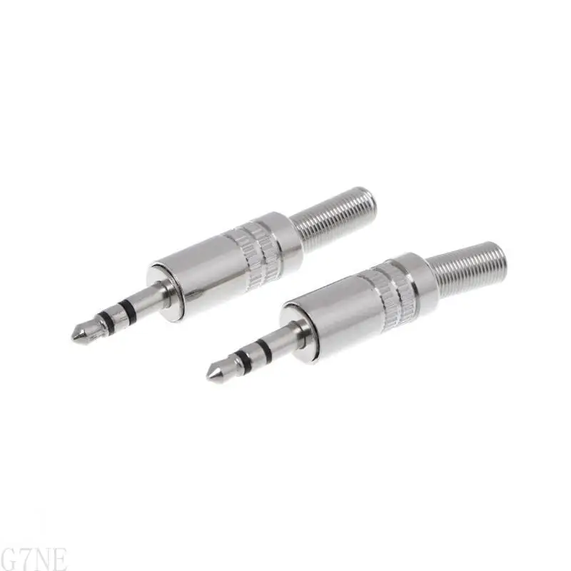 G7NE 5 PCS 금속 3.5mm 2 링 3P 스테레오 잭 플러그 케이블 솔더 어댑터 어댑터 터미널