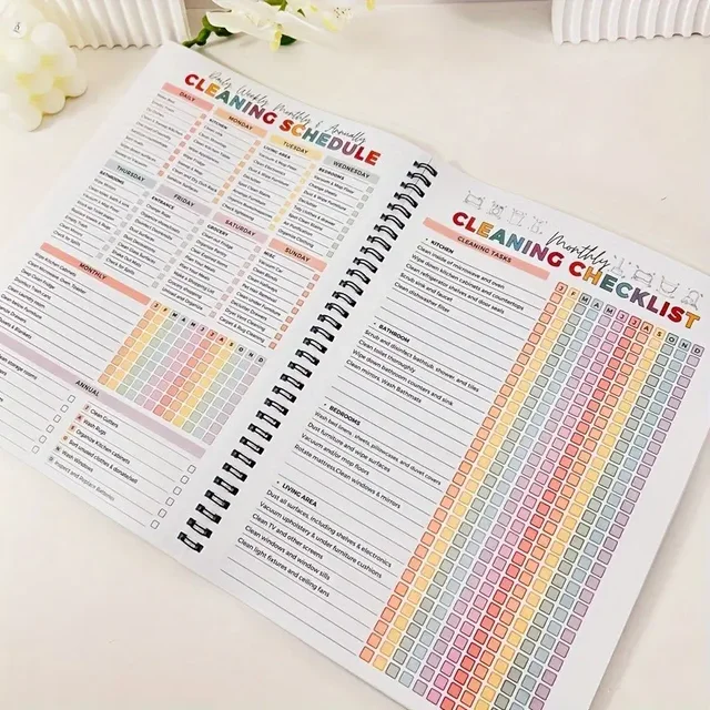 ADHD Cleaning Planner Bundle – Includes Home Cleaning Schedule, Weekly, Monthly, Year-Round Cleanliness Tips, Family Chore Chart