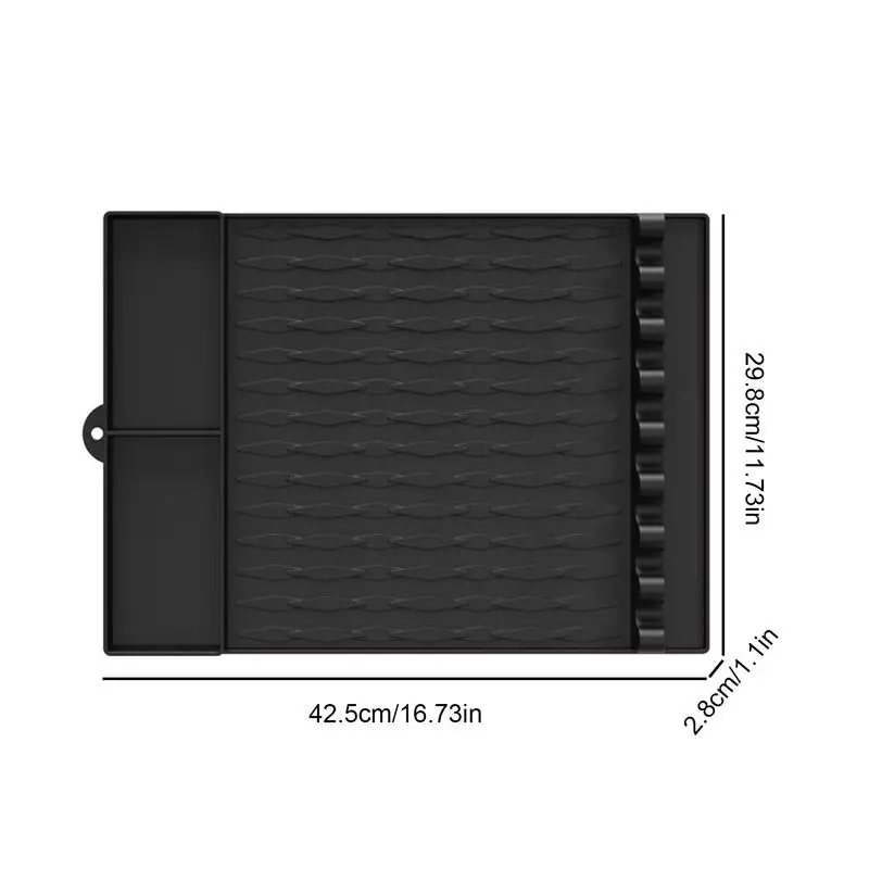 Grill Tools Mat Heat-Resistant Silicone Griddle Tools Side Shelf Mat Reusable Utensil Holder For Outside Grilling Kitchen