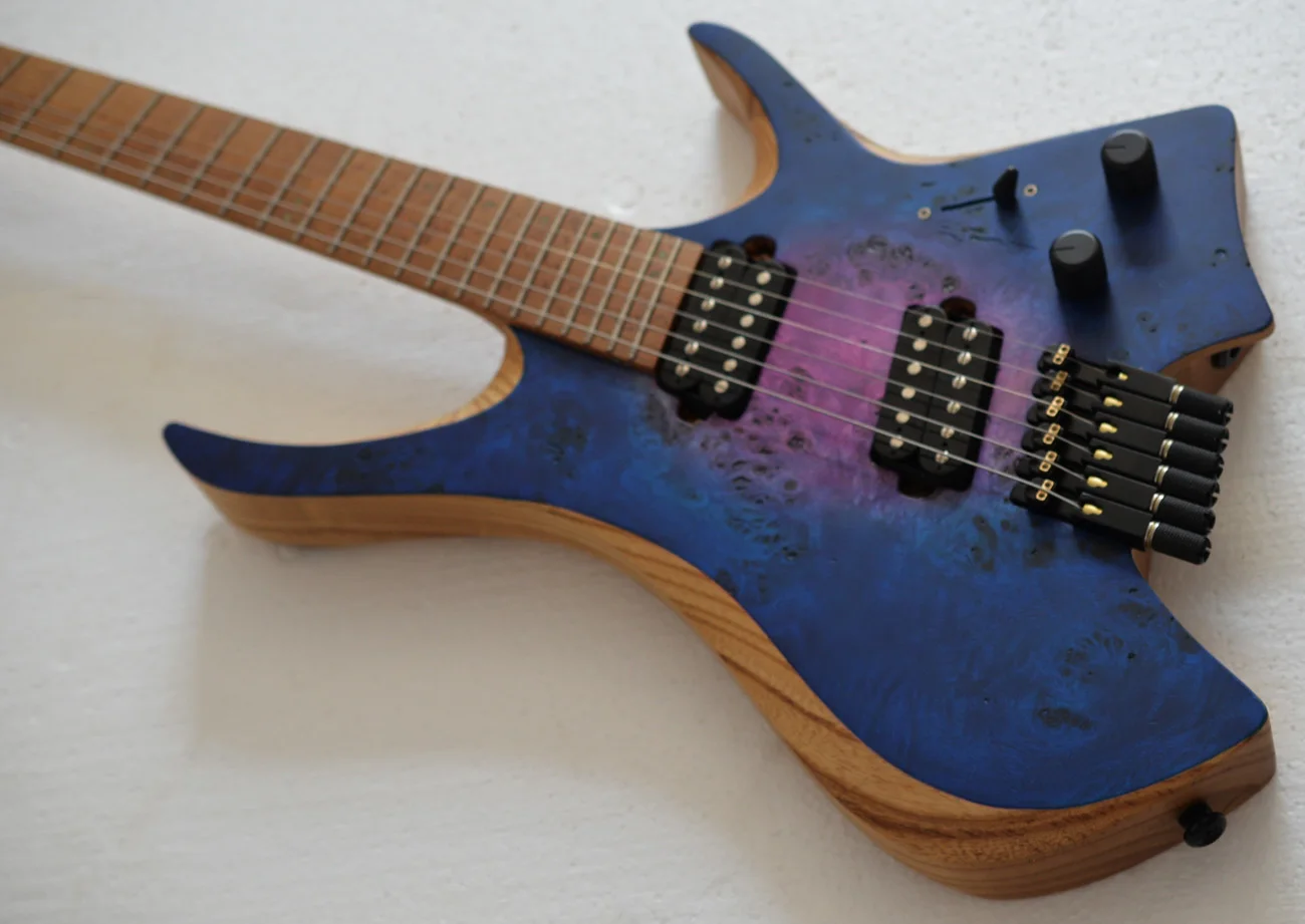 NkGuitar-フレットヘッドレスエレキギター,ファンテッド,6弦