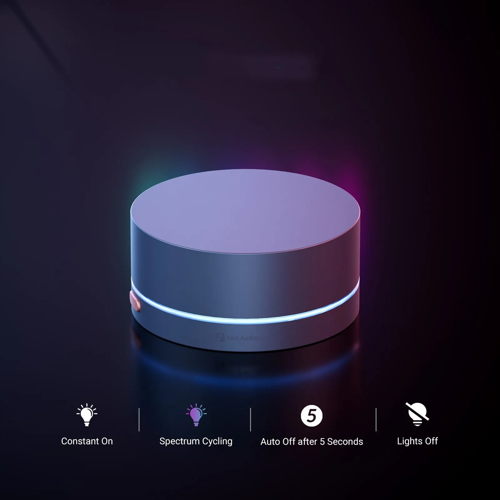 FosiAudio VOL20 Bluetooth Speaker Ainc Alloy Volume Controller knob Halo RGB Desktop Wireless Music Player 2