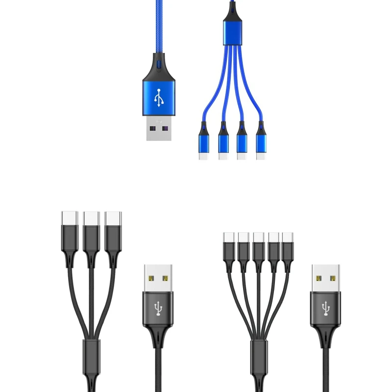 

Universal 3/4/5 in 1 Multiple Ports USB Fast Cord with Type C Connector