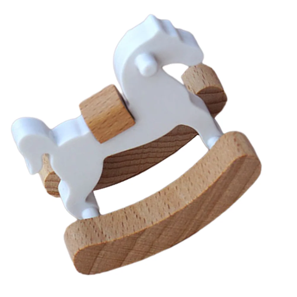 

Toys Small Wooden Horse Mini Chair Adornment House Layout Prop Miniature Rocking-chair Furniture