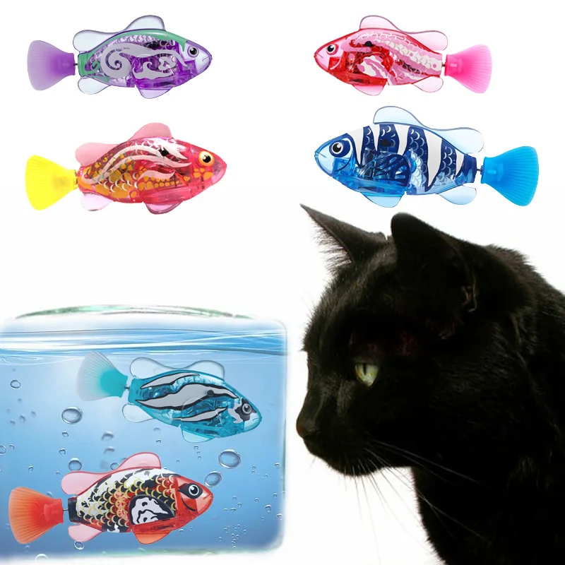 Elektronische Huisdier Vis Elektrische Fishchildren 'S Speelgoed Simulatie Zwemmen Vis Babybadkamer Glow Vis Kat Spelen Met Water Speelgoed Vis