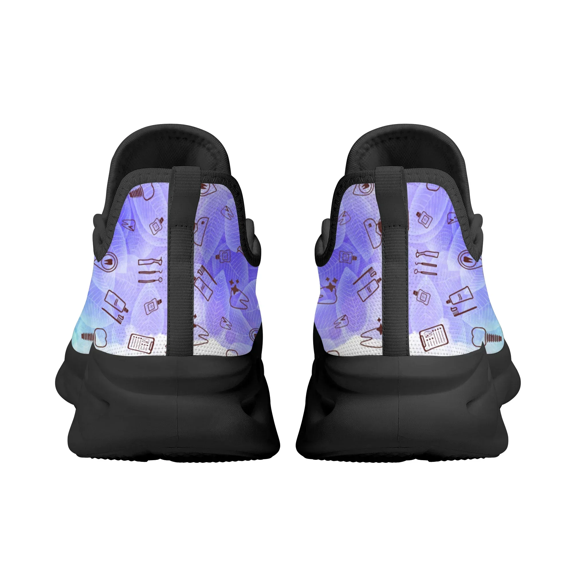 Gradient Cute Crown Tooth Print Sneakers Fashion Comfortable Lace-up Nursing Shoes Outdoor Street Trend Breathable Flat Shoes