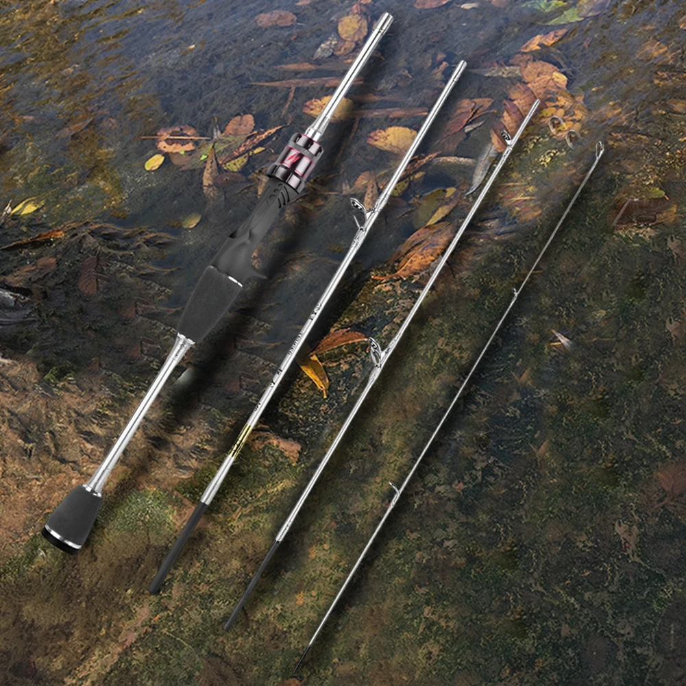 1.4M Baitcasting Carbon Fishing Rods Ultralight Lure Trout Mini Pole 4 Section Carbon Fiber Poles for Travel Freshwater Fishing