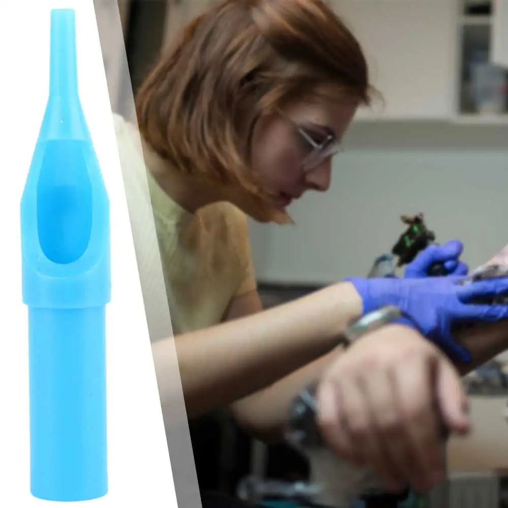50pcs/box Blue Disposable Tattoo Tip Practical Sterile Tattoo Nozzle Nozzles For Tattooing