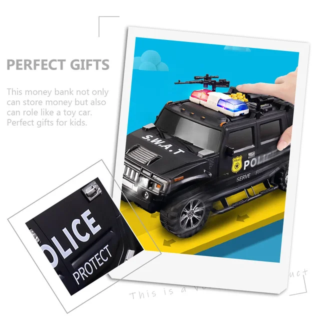 Cash Truck Piggy Bank Gyerek Gyerekek Autójátékok Betétdobozok Oktatási Digitális Érme Bankok Rendőrségi Valuta - Image 3