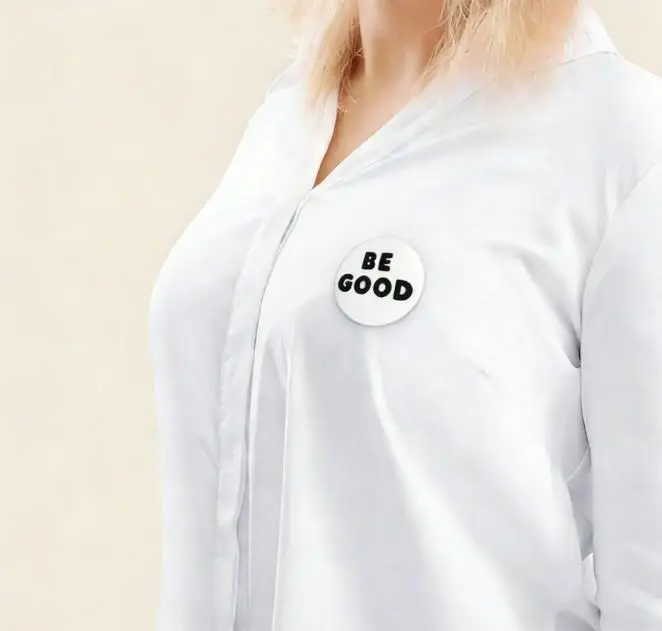 5Pcs Be Good 핀 버튼 라운드 ABS 3D 인쇄 배지 배낭을 위한 재미있는 장식 친구를 위한 보석 선물