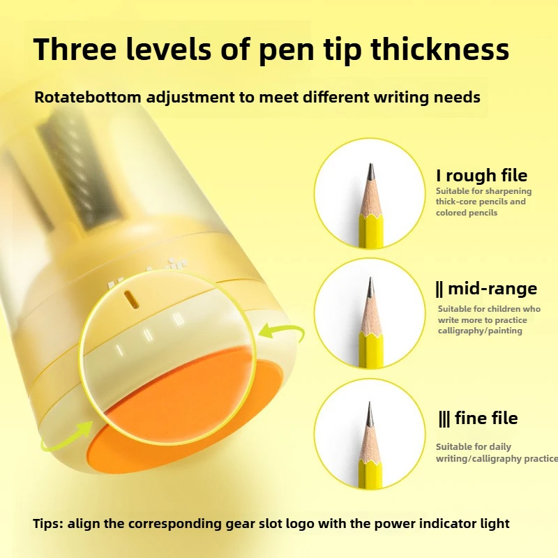 카시미르 완전 자동 전기 연필깎이, 학생용 대형 개구부, 간편한 조작, 학용품 문구류