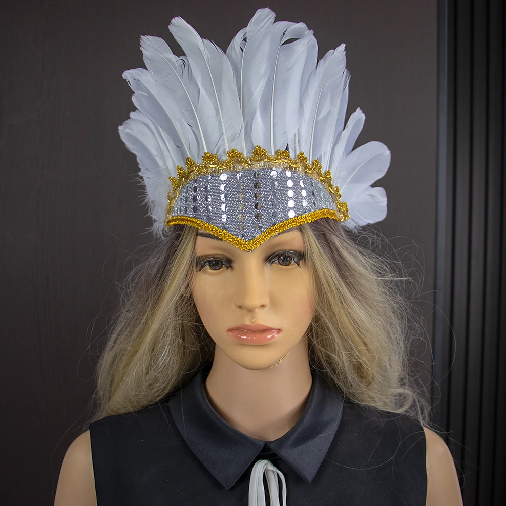 Tocado Indio De Plumas Rojas – Accesorio Para Disfraz De Nativo Americano, Unisex Ajustable, Perfecto Para Halloween, Cosplay Y Fiestas Temáticas