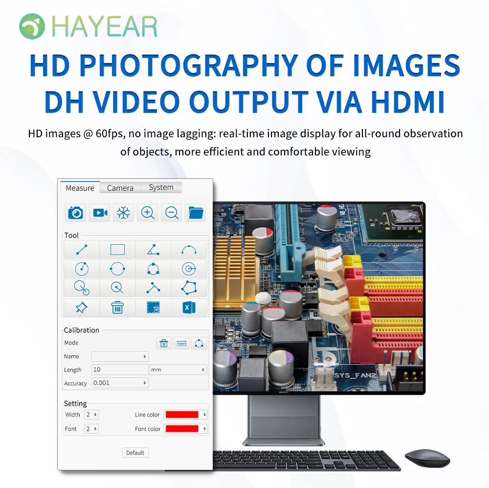 헤이어 8MP 4K 60FPS 1/1.8 인치 IMX678 산업용 C-마운트 카메라 전자제품 납땜 수리용 측정 카메라