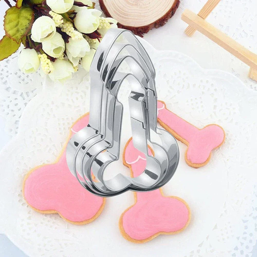 3Pcs/Set 3D Stainless Steel Penis Cookies Cake Tools Fondant Mold, cookie cutter,baking mold,cookie mould,fondant cutter,baking decorating tools