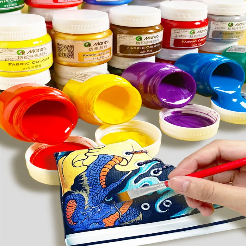 50ML Textile Fiber Pigment Student Hand-painted DIY Graffiti Clothes T-shirts Shoes Blending Solution Painting Paint