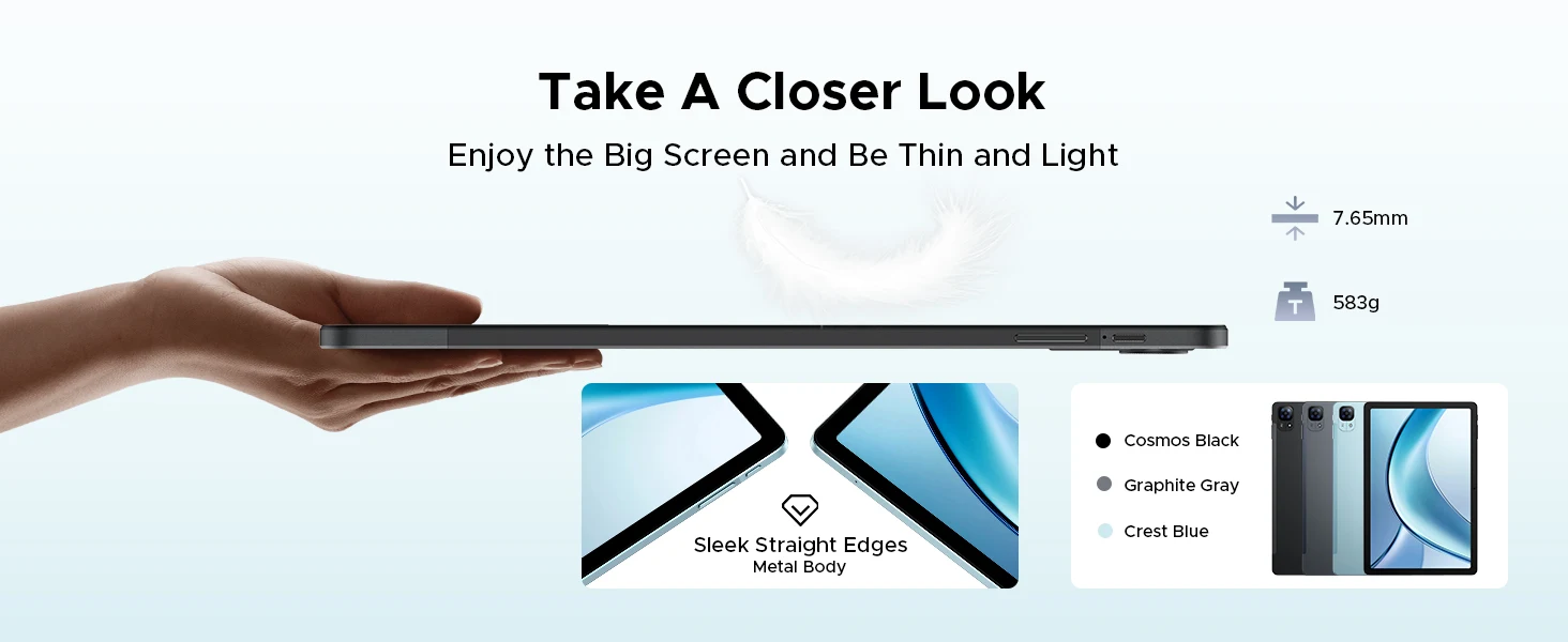 DOOGEE Tab E3+ Tablet 32GB 256GB 12" 2K Display Android 15 Helio G100 8800mAh Battery Gemini AI Smart Pad TabletPC