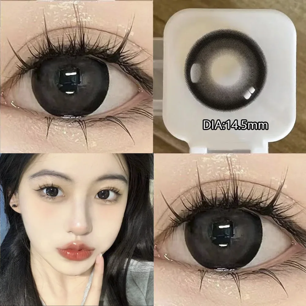 MILL CREEK 2Pcs New Natural Color Contact Lenses for Eyes with Diopter Myopia Eyes Color Lenses Beauty Pupil Makeup One Year Use