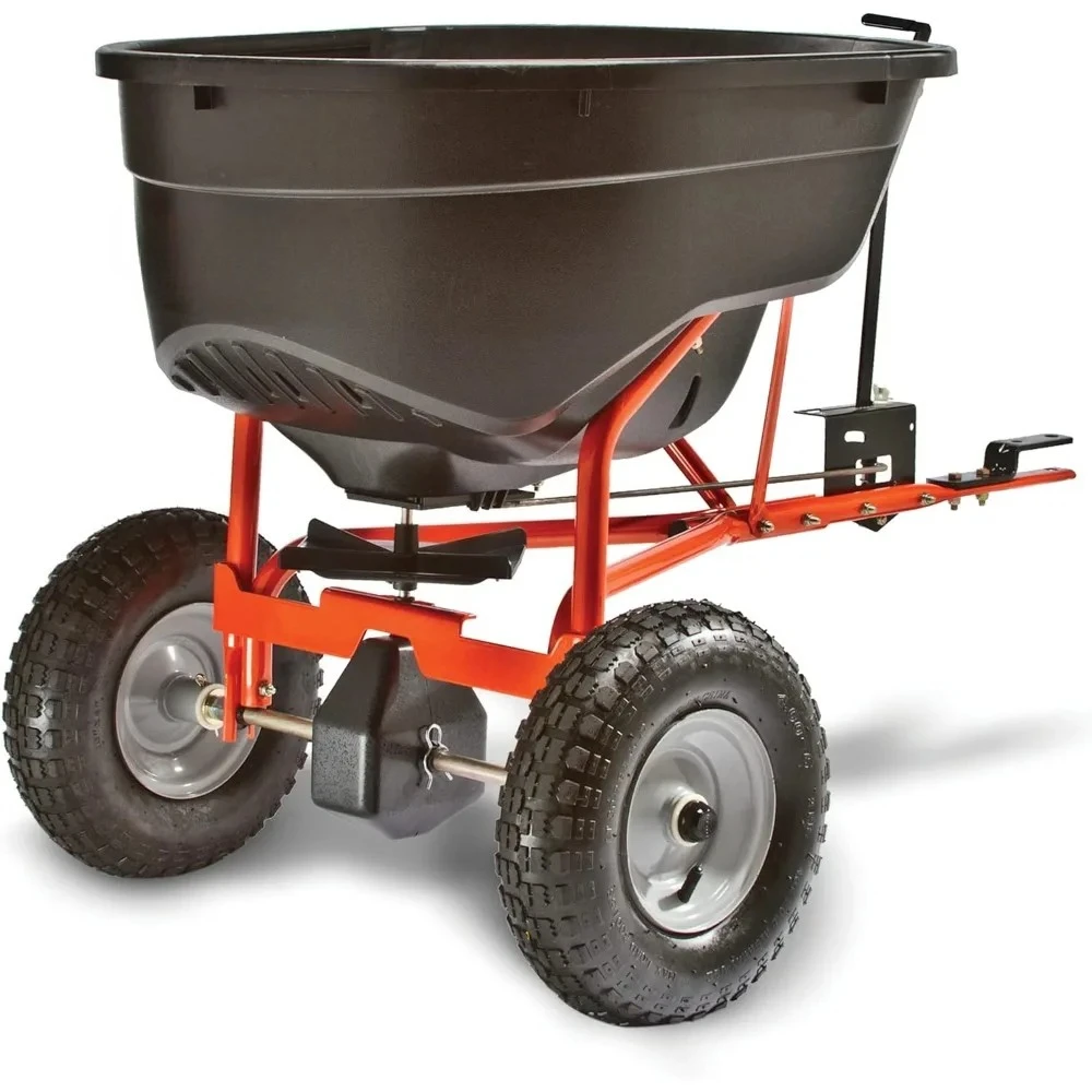 45-0463 130 lb. Tow-Behind Lawn & Garden Broadcast Spreader for Seed,Fertilizer,Salt,Ice Melt;Easy to use Flow Control-Hot-Sell!