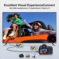 4K Mini HDMI to HDMI Cable HD 4K@60Hz High-Speed Braided HDMI-compatible Cable Bi-Directional 2.0Cord for HDTV Tablet Camera - Image 6