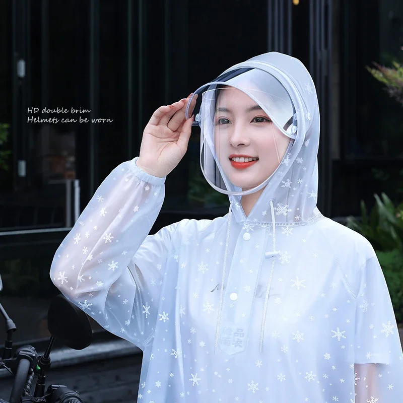 Raincoat and rainpants suit Outdoor hiking fishing mountain climbing long full-length rain proof single electric battery car onepiece poncho adults