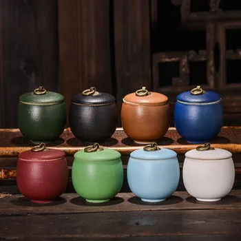 Creative Color Ceramic Storage Jar Multifunctional Tea Coffee Jar Storage Bottle Portable Travel Can Container Home Decoration