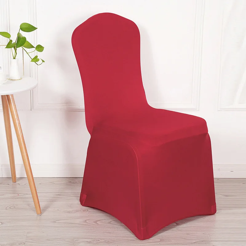 Elegant Red and White Elastic Chair Cover