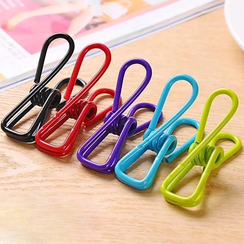 10PCS Multipurpose Stainless Steel Clips Clothes Pins Pegs Holders Clothing Clamps Sealing Clip Small Metal Clips for Hanger