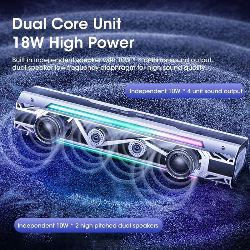 Original Niye Bluetooth Computer Speaker Usb Wired 5.3 Computer Speaker 4D 360 Degree Surround Subwoofer Home Audio RGB Lighting